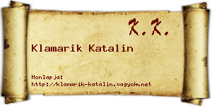 Klamarik Katalin névjegykártya