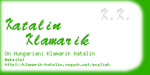 katalin klamarik business card
